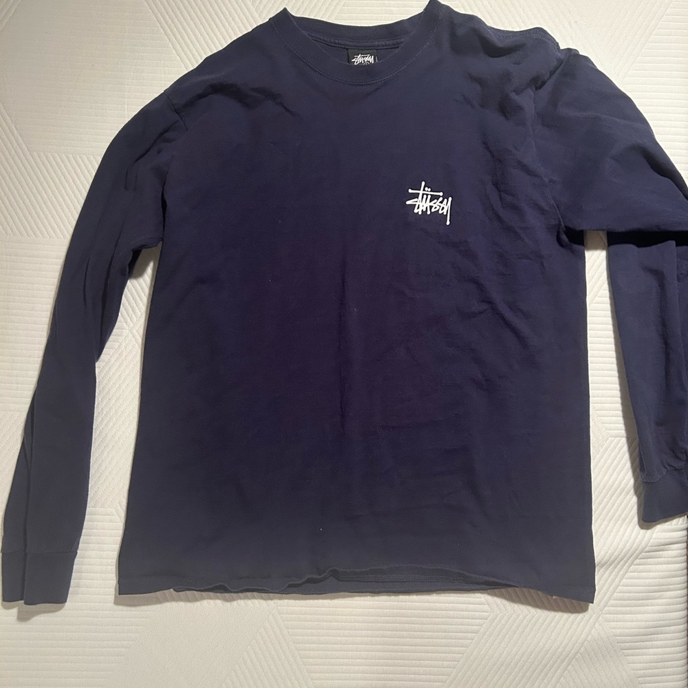 Stussy Men's Navy Blue Long Sleeve Shirt